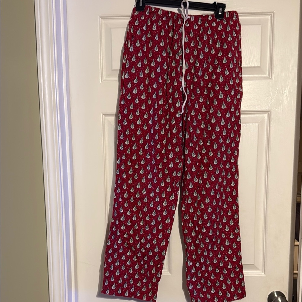 Vineyard vines Red Pajama Pants with snowmen